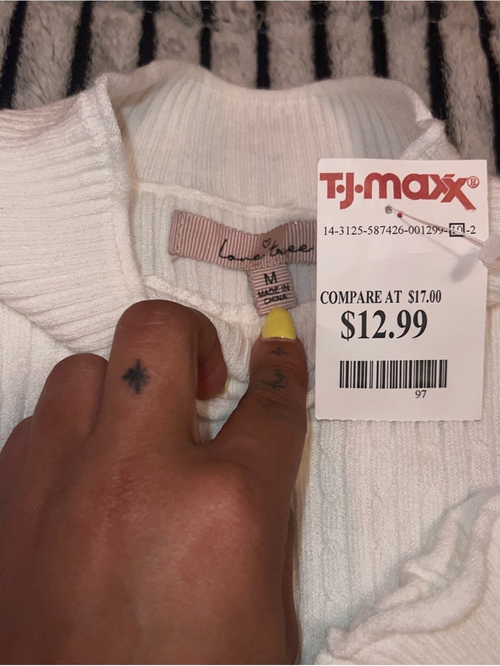 T.J.Maxx White Ribbed Mock Neck Sweater - Picture 2 of 4